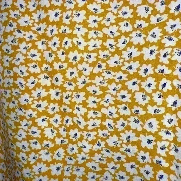 NWOT Mustard Yellow Floral Mini Dress Size Small - Picture 5 of 6